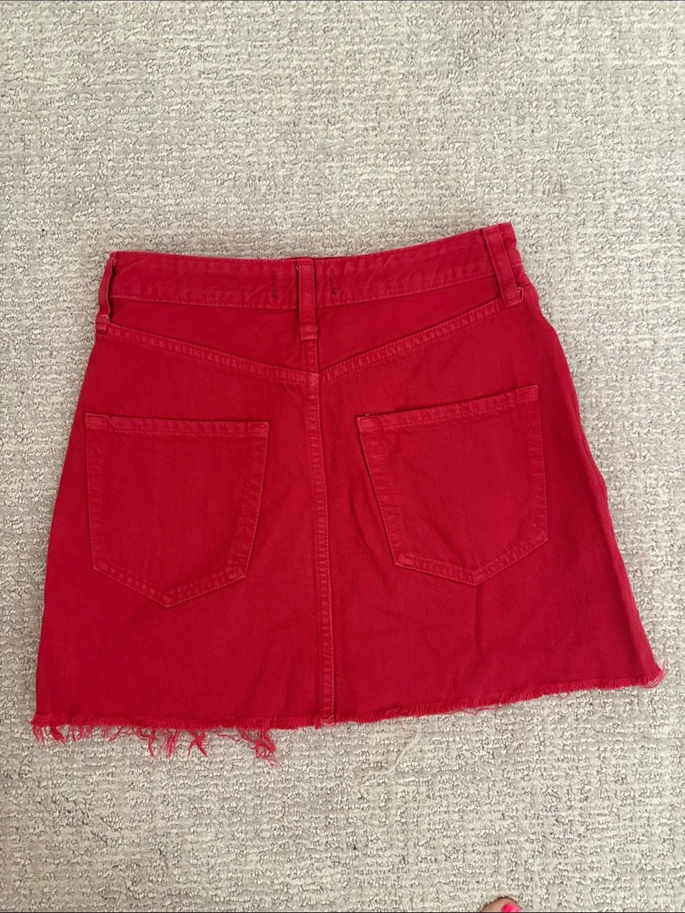 Abercrombie & Fitch Bright Red Denim Mini Skirt